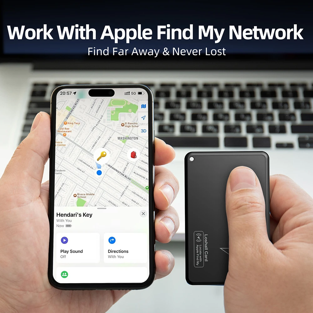 Wallet Tracker Card Wireless Charging Tracking Location Card Locator Smart Item Tag Work with Apple Find My App itag Replacement