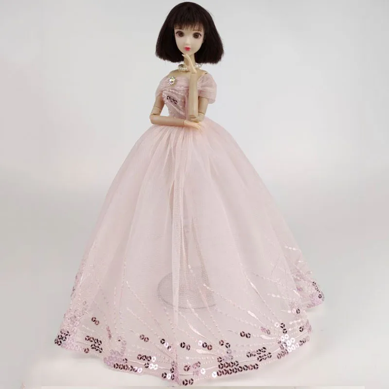 barbie evening dress Black wedding dress with gold accents for barbie dolls