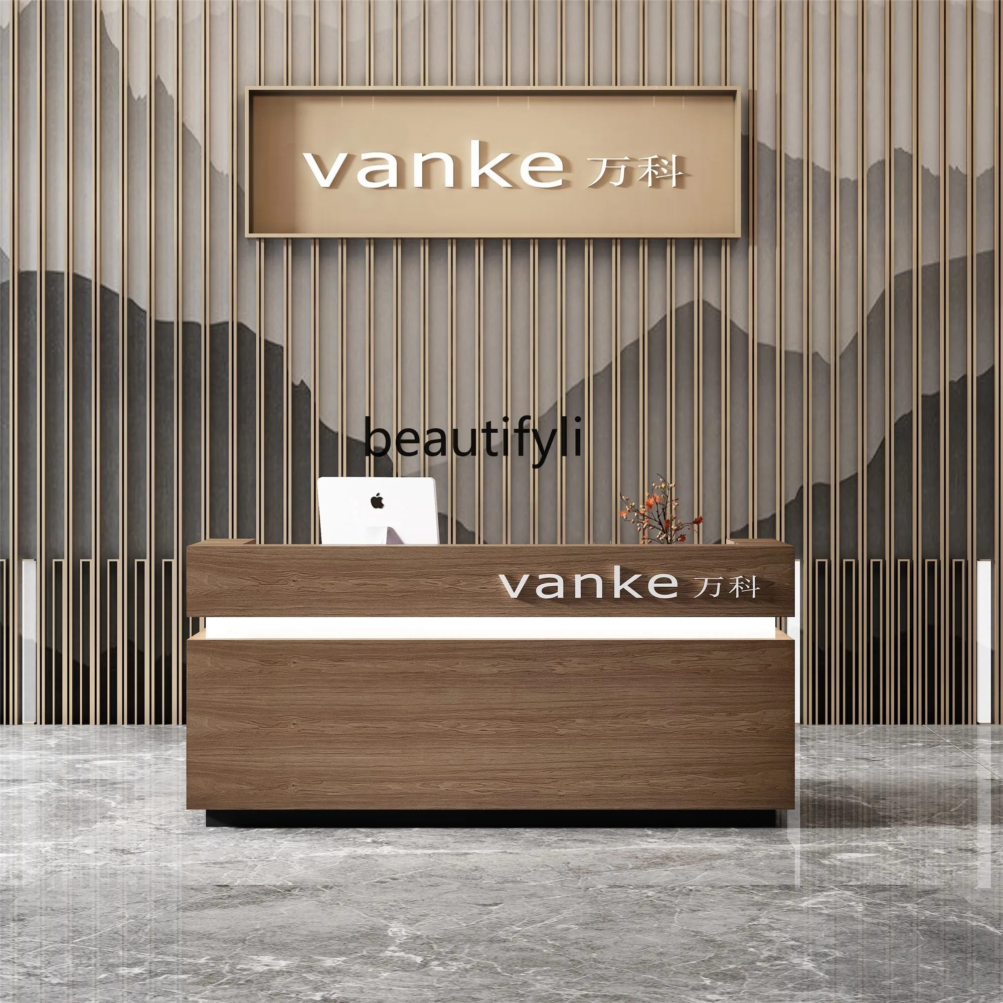 Simple and modern new Chinese-style shop, bar counter, beauty salon, barber shop, company front desk