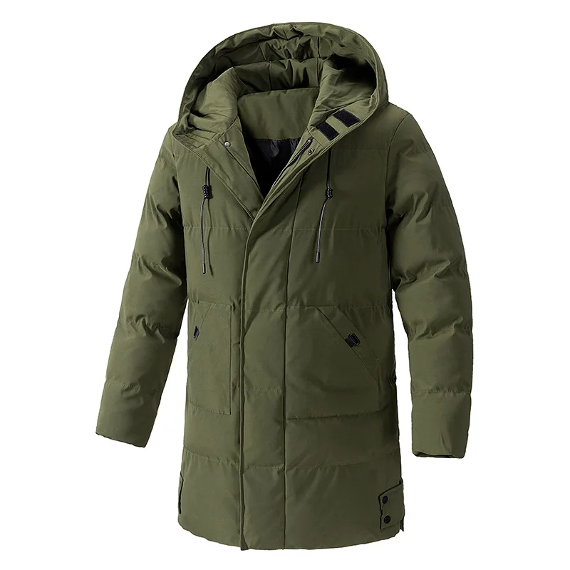 Men's Large Size Winter Cotton-Padded Jacket Trendy Casual Fashionable Versatile Mid-Length Warm Coat