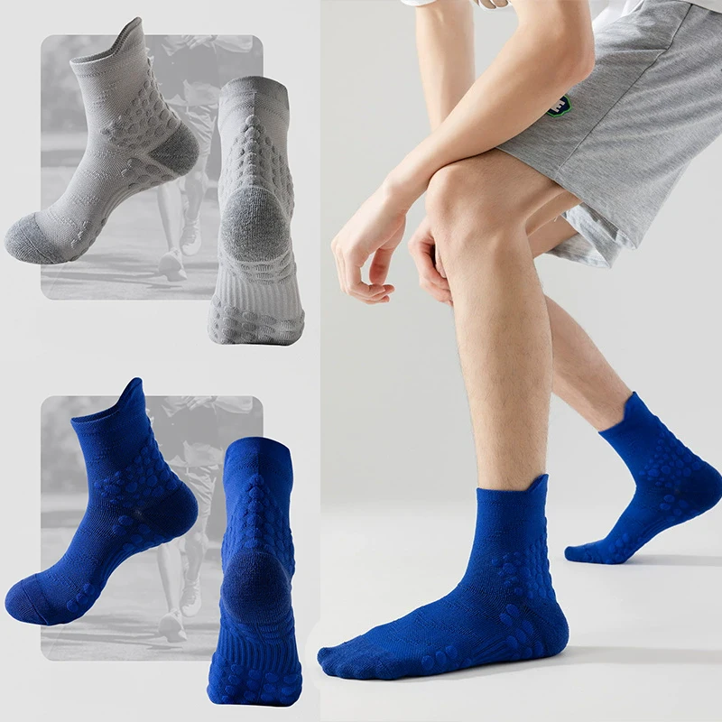 

Мужские спортивные носки для бега, езды на велосипеде, баскетбола, пешего туризма, кемпинга, дышащие, утолщенные, нескользящие, аэрохлопковые чулки до середины икры