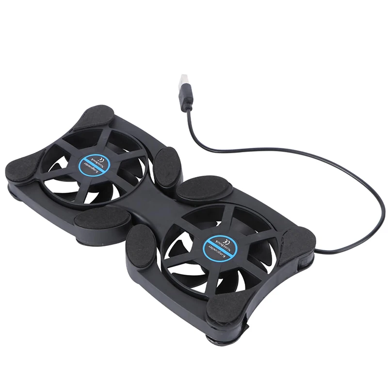 Foldable USB Cooling Fan CPU Cooler Mini Octopus Notebook Cooler Pad Quiet Stand Double Fans for 7-15 inch Notebook Laptop