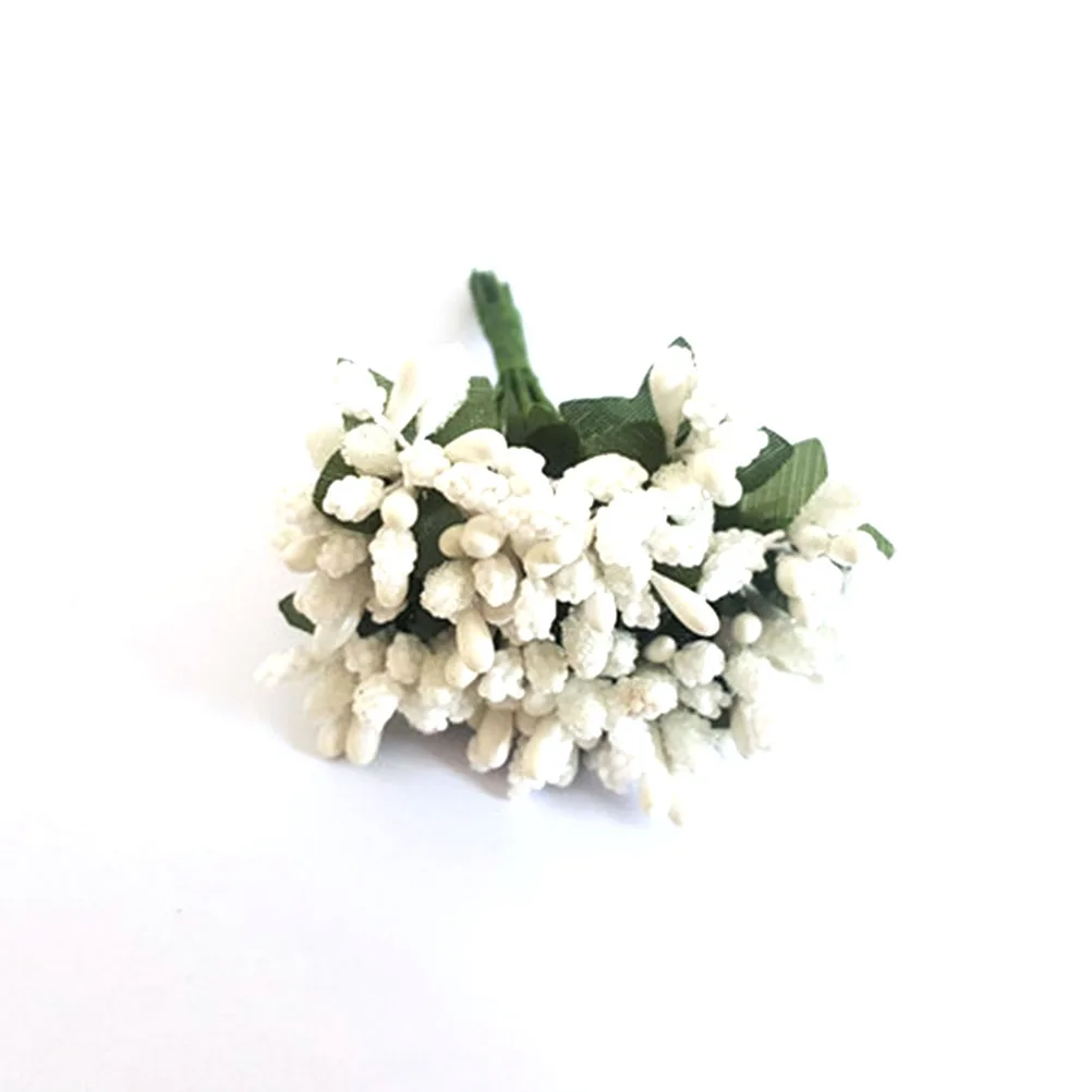 

12pcs Simulated Small Berries Decoration Bright Blue Fake Berries for Wedding Office Decor Artificial Flower Stamens Faux Berry