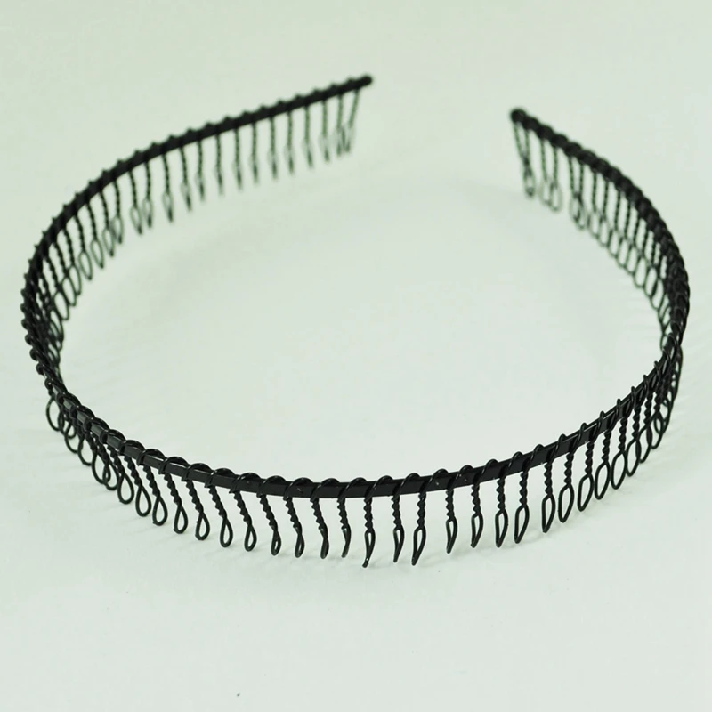 6X pettine per denti in metallo fascia per capelli fascia per capelli nera per donna