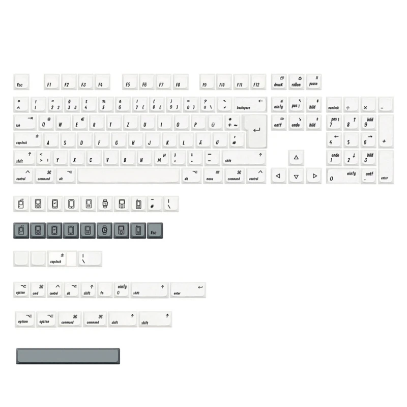 

Keycaps 142 Keys/Set XDA For MAC-Layout White Keycap Set For Mechanical Keyboard Spanish/French/German/English