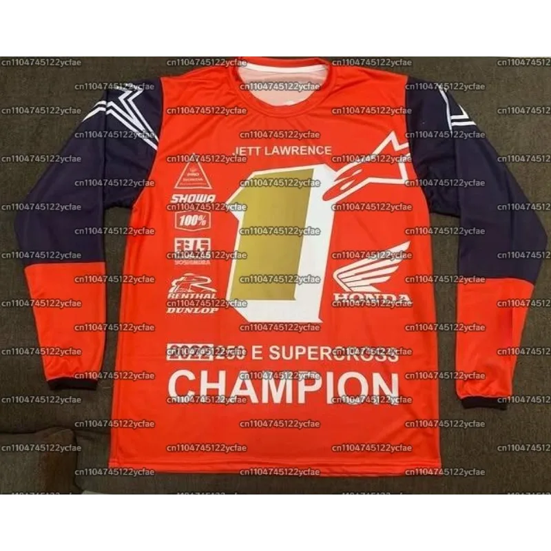 

2025 Champion Customize Vintage Motocross Honda jersey #18 Lawrence Breathable Men's Outdoor Sports Speed Subduing Long Sleeved