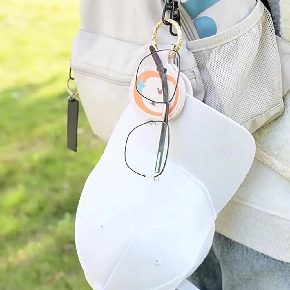 المحمولة قبعة تخزين بو الجلود مشبك قبعة مغناطيسي معلقة على حقيبة مكافحة خسر نظارات تخزين كليب الكرتون المنظم الأداة