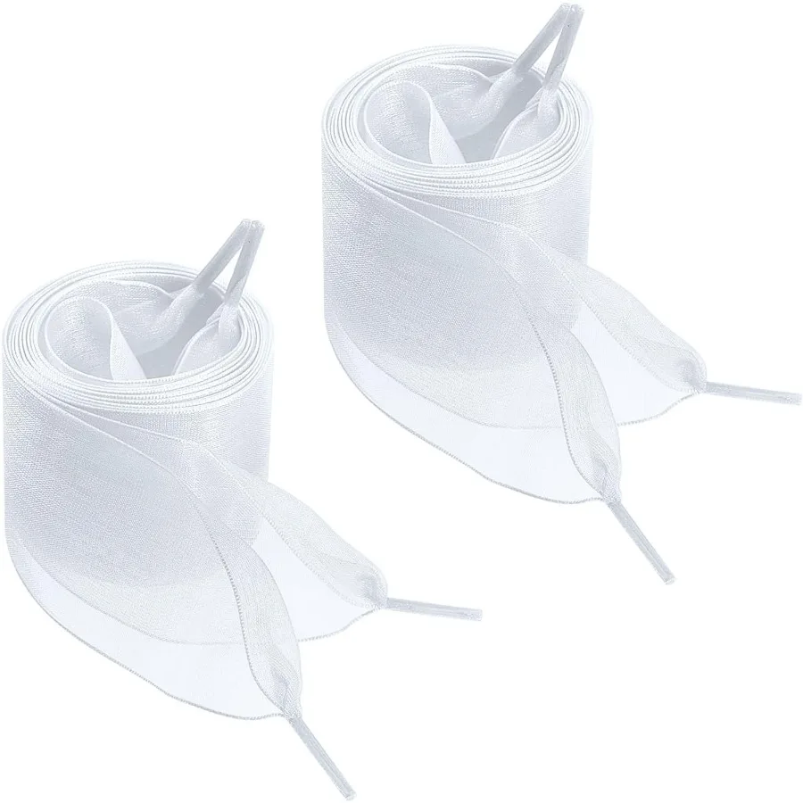 2 P الشريط الأربطة الأبيض الثلوج الغزل شقة الدانتيل رباط الحذاء شريط من الساتان رقيق حذاء الدانتيل يصل للنساء حذاء رياضة