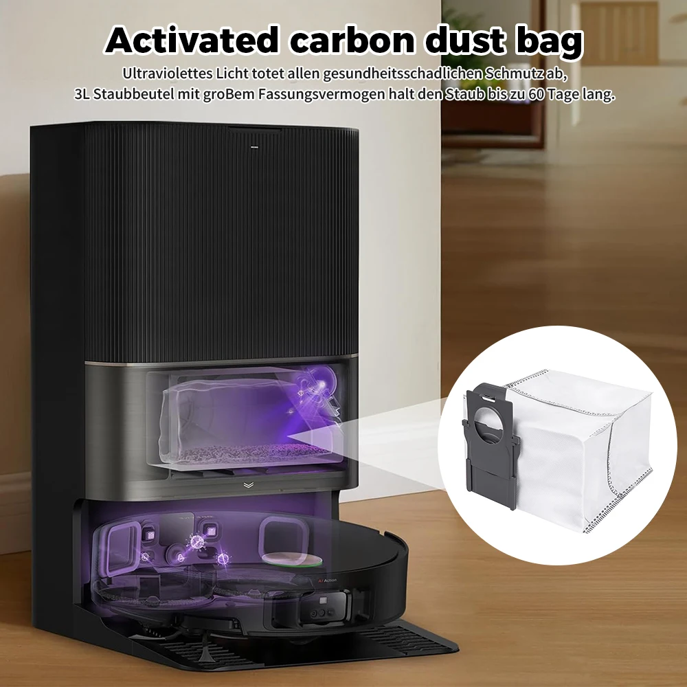 Замена мешка для пыли для робота-пылесоса Dreame X50/X50 Ultra/X50 Master/X50 Pro/X40 Enhanced/S30 Pro Ultra/X40 Pro Ultra/X40 Pro