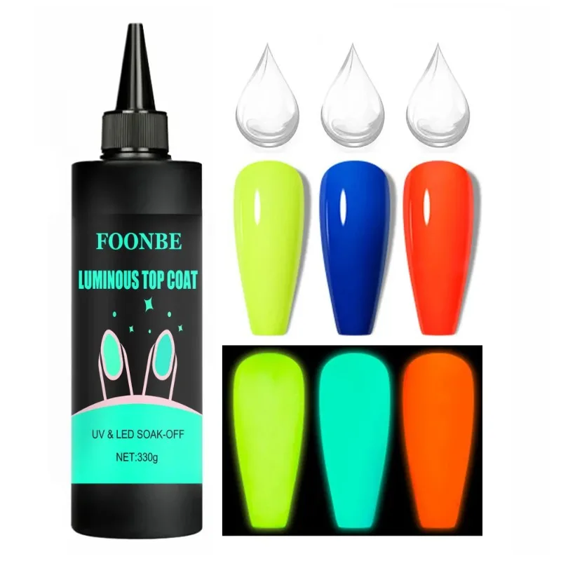 Lichtgevende Top Coat Uv/Led Gel Fluorcent Nagellak Gel Magic Topcoat Nail Gel Polish Manicure Gereedschap Nail Art decoraties