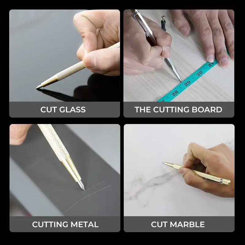 Portable Alloy Metal plate glass mark lettering stroke needle gold carbide scribing pen tile knife needle Tip Scriber Pen Engrav