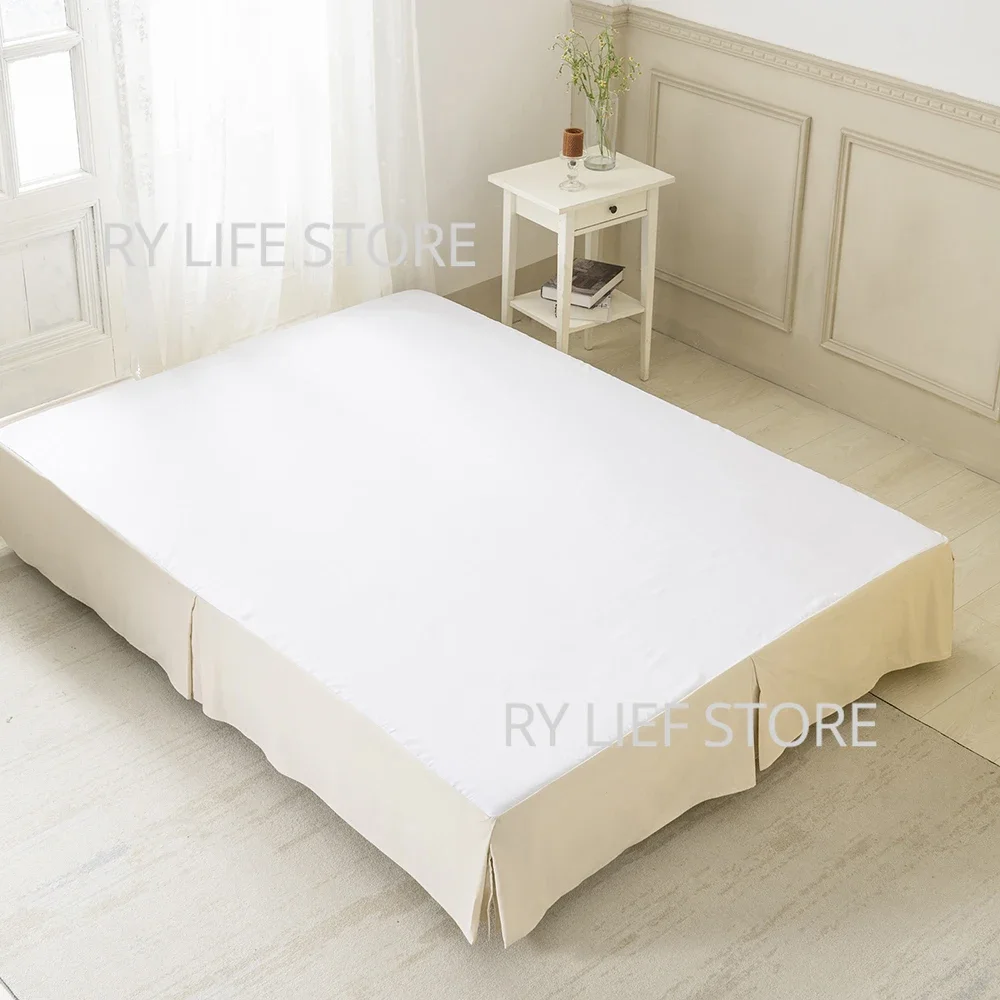 Solid Color Home Hotel Bed Skirt with Surface Twin/Full/Queen/King Size Bed Cover Bedsheet Split Corners Bed Skirt