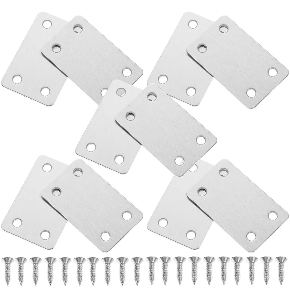 20Pcs Stainless Steel Angle Brackets Flat Straight Mending Plates for Wood Metal Plates Flat Brackets for Shelves Wall Mounting