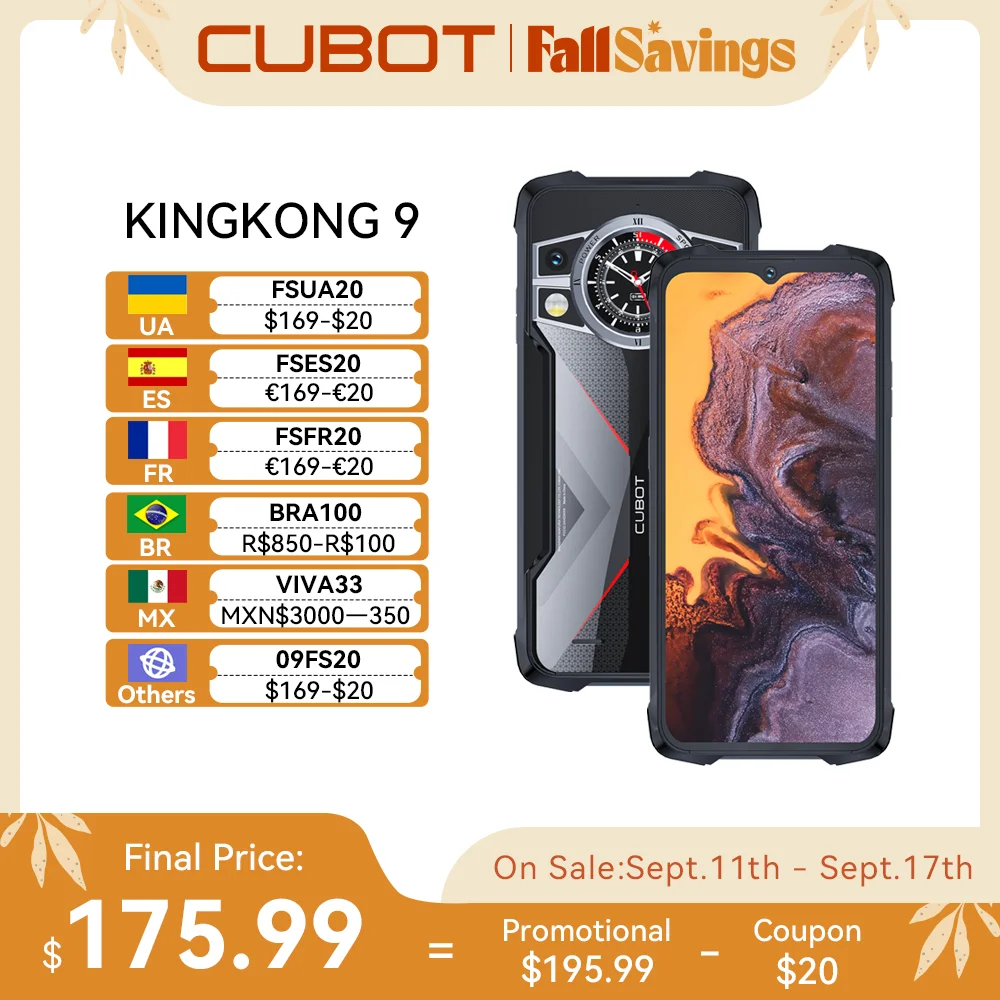 [Envio do Brasil] Cubot KingKong 9, Helio G99, tela FHD+ de 120Hz e 6,583", 24GB de RAM (12GB + 12GB estendidos), 256GB de ROM, rugged smartphone,câmera de 100MP, bateria de 10600mAh, NFC celular, 4G celulares