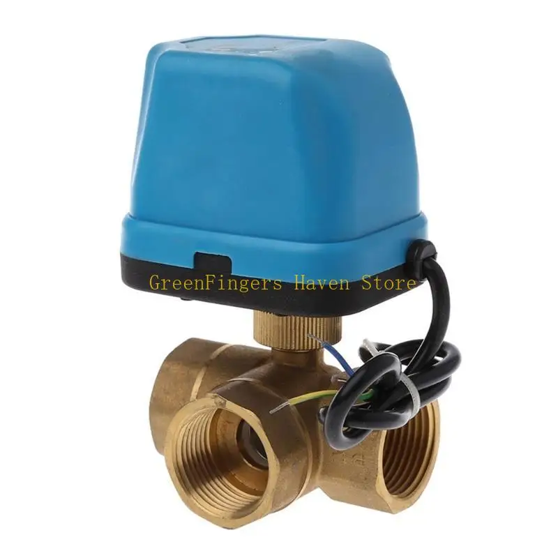 F68D AC220V T-type 3-way Brass Electrical Ball DN25 Electric Motorized Ball Valves with Actuator Easy to Install