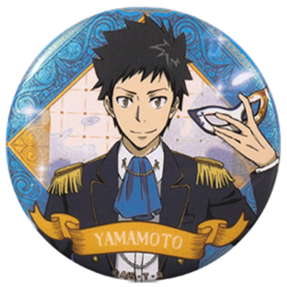 58mm Anime Katekyo Hitman Reborn Sawada Tsunayoshi Gokudera Hayato Cosplay COSTUME Badge Pin SPTE Tinplate Brooch﻿ Prop Gilf