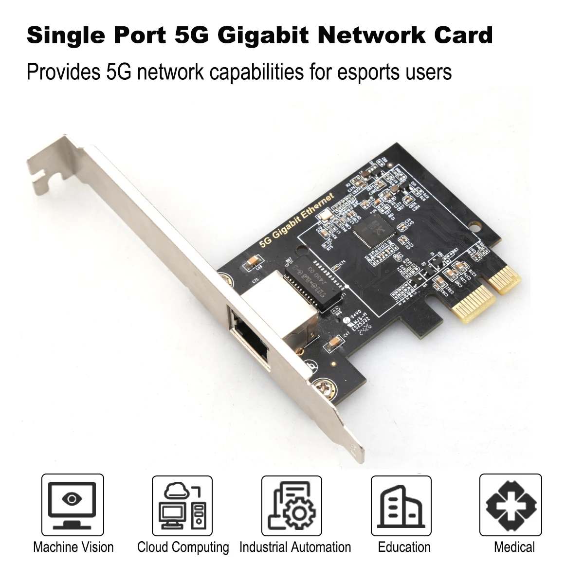 5G PCI-E To RJ45 Network Card RTL8126 Chip Gigabit Ethernet PCI Express Network Card 10/100/2500/5000Mbps For Desktop