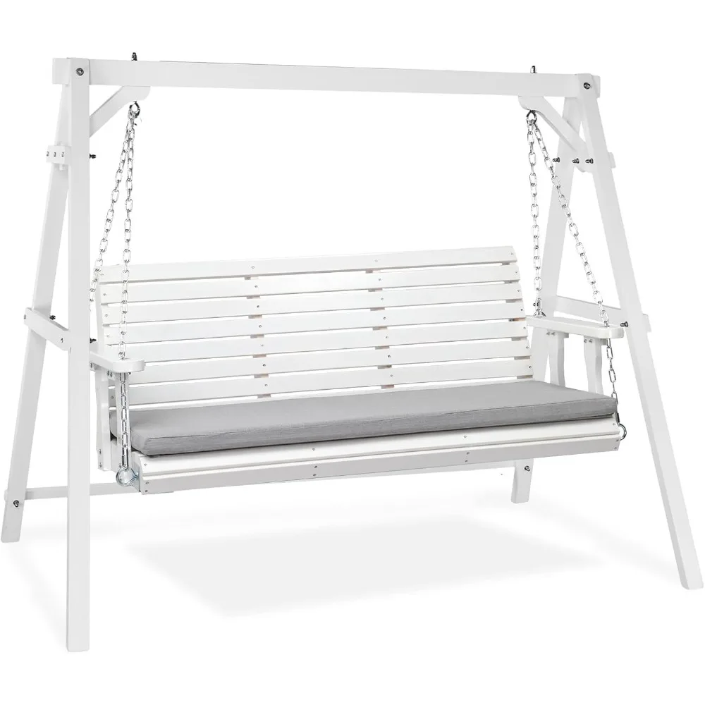 

"Heavy-Duty Outdoor Porch Swing with Frame and Stand, 880 lbs Capacity, Includes Cushions for Yard and Garden"