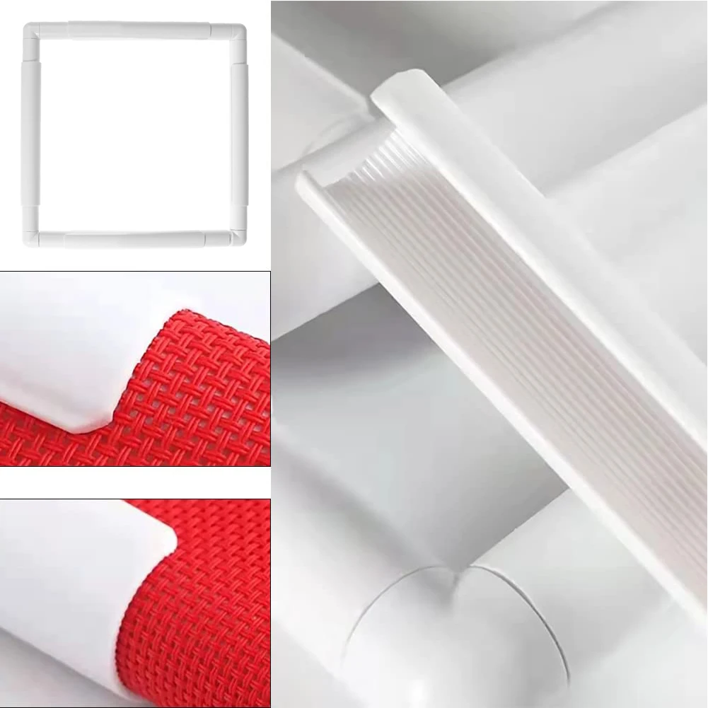 

Cross Stitch Hoops Frames Plastic Rectangular Cross Stitch Hoop White Embroidery Quilting Frames for Cross Stitching Quilting