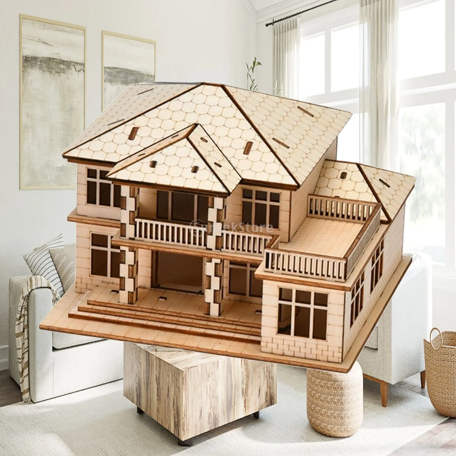 

DIY Wooden – Diorama Set for Model Builders – Birthday Gift – Unpainted Craft Kit – Modern