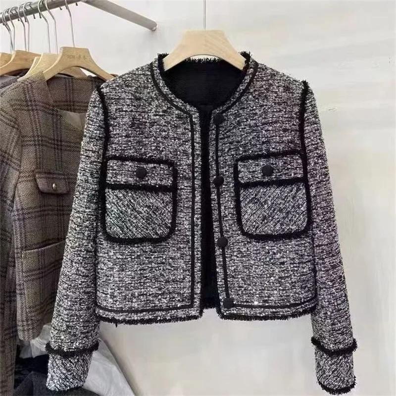 

French style Small fragrant style Tassel Short Jacket For women 2025 Spring Autumn New Temperament Socialite Short Outwear Top