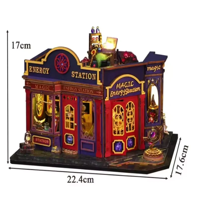 OUZEY Arcane Power Hub DIY، نموذج محطة الطاقة الخشبية ثلاثية الأبعاد، مجموعة STEM Magic Craft للمراهقين #6