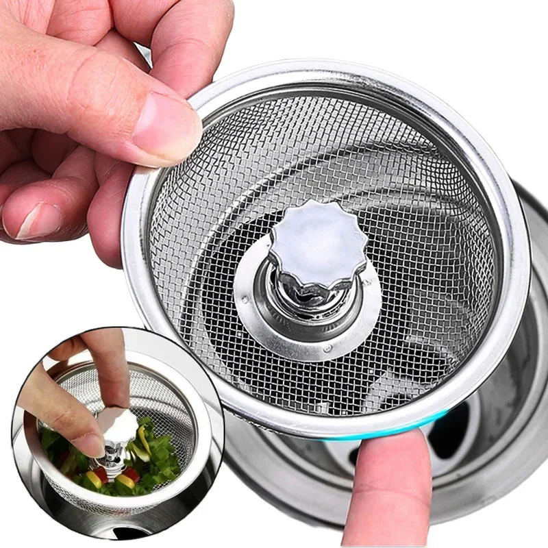 

Stainless Steel Kitchen Sink Drain Filter Mesh Bathroom Floor Drain Anti-clogging Strainer