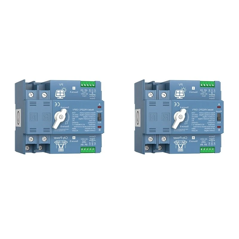 2X ATS Dual Power Automatic Transfer Switch For Generator Or PV Energy To City Power Changeover Switch Solar Inverter,D