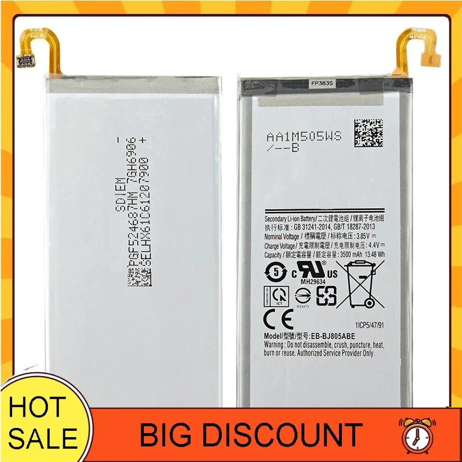 Battery for Samsung Galaxy J8 J810 Cell Phone Battery EB-BJ805ABE Spare Parts Replacement 3500 MAh Bateria Batterie + Track NO