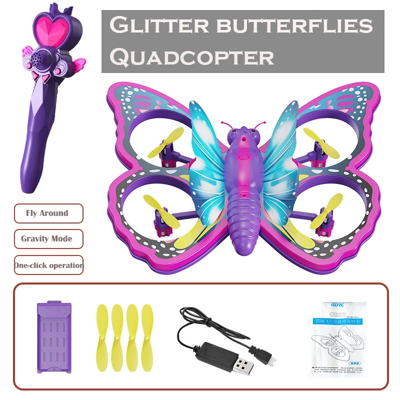 Butterfly V40 - RC Airplane for Kids Fighter Glider Foam Drone Toy Airplane Model Airplane FOR  GIRL