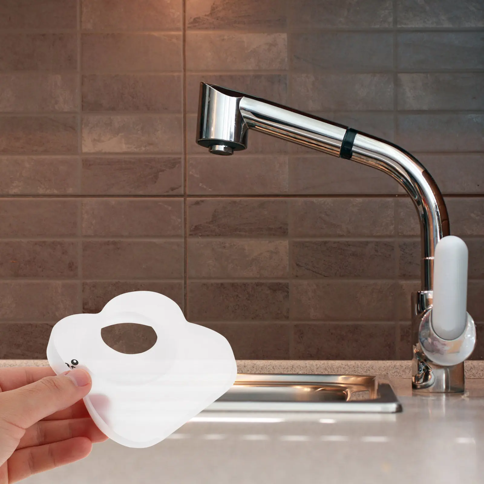 Silicone Faucet Water Catcher Mat Transparent Flexible Kitchen Sink Splash Guard Drip Catcher Tray Protective Tray for Stone