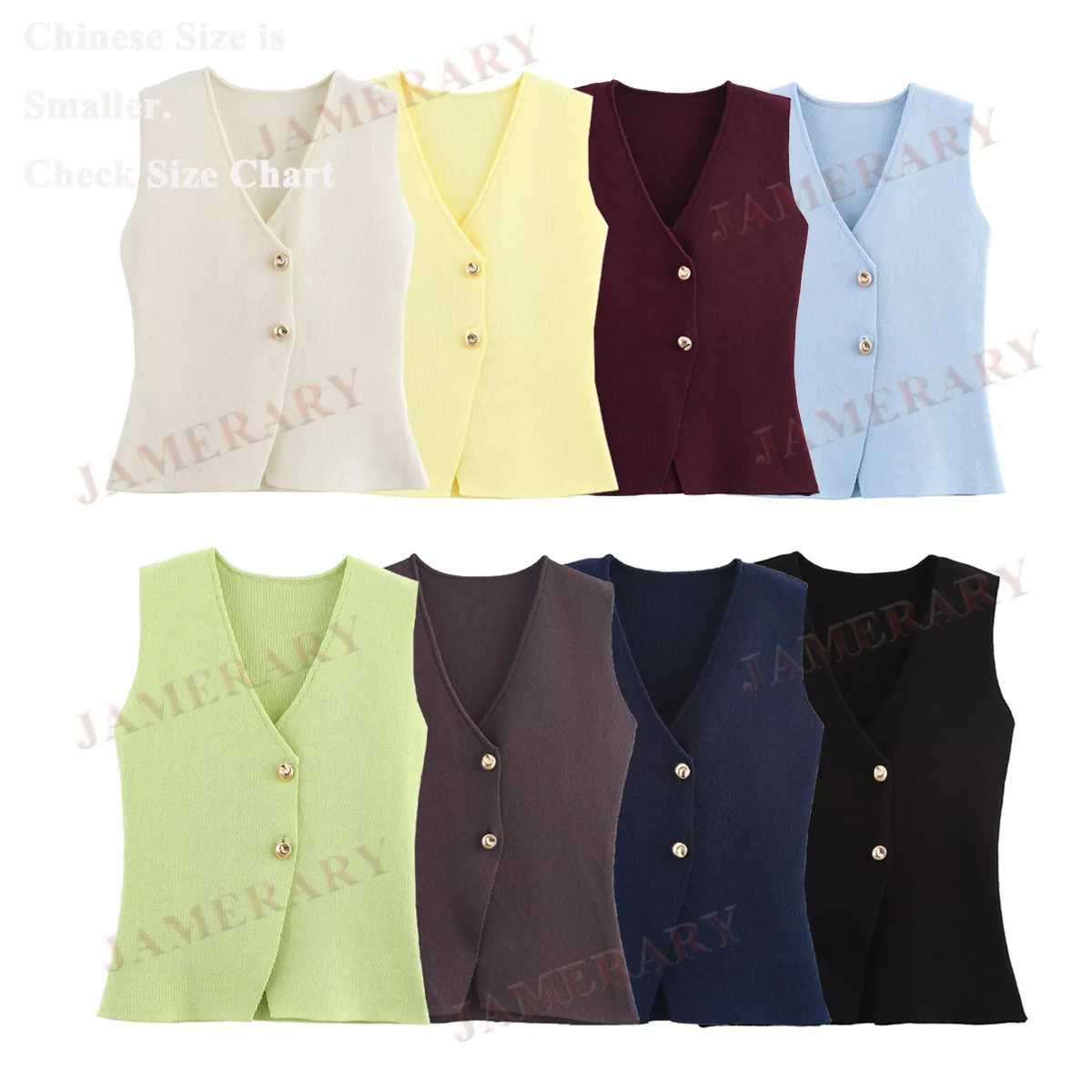 Summer Autumn Knitted Vest Tops Women 2 Button Jackets Knitwear Knitting Sweater Cardigan