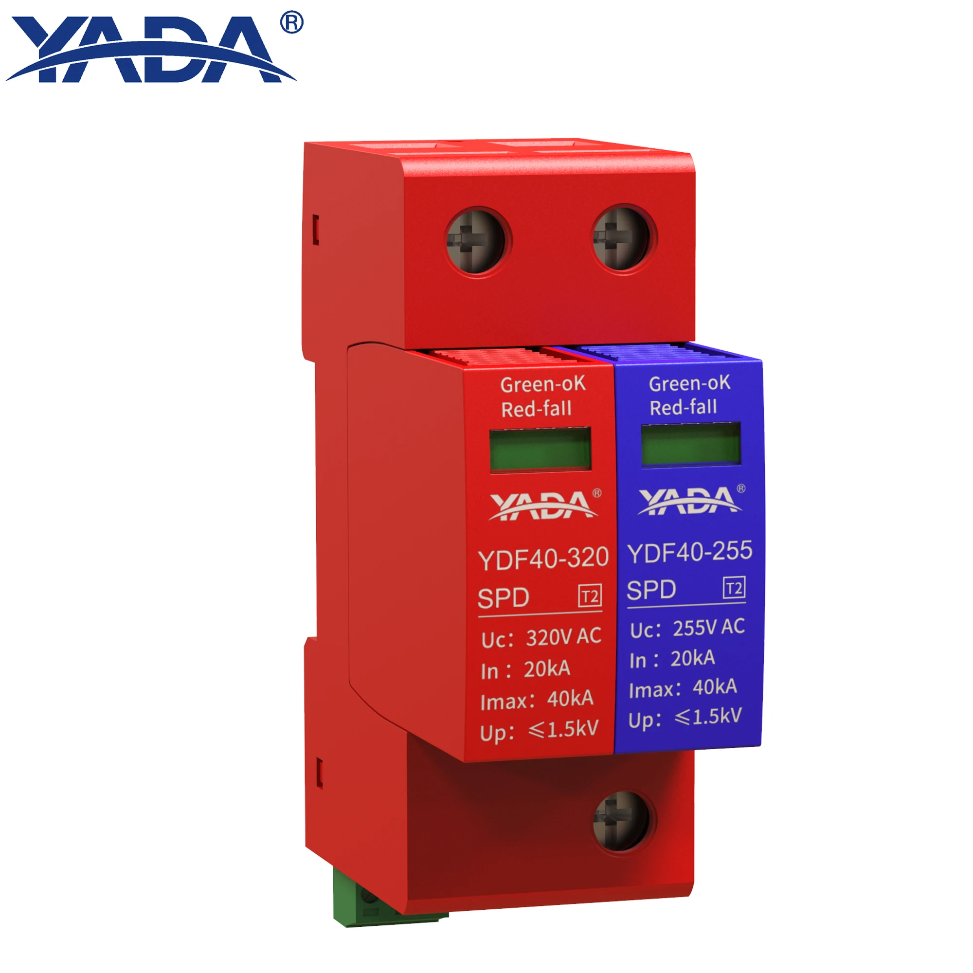 

YADA SPD Surge Protector 320V AC, 20kA~40kA DIN Rail, 1+1 Single-Phase TN/TT & 3+1 Three-Phase TN/TT Options