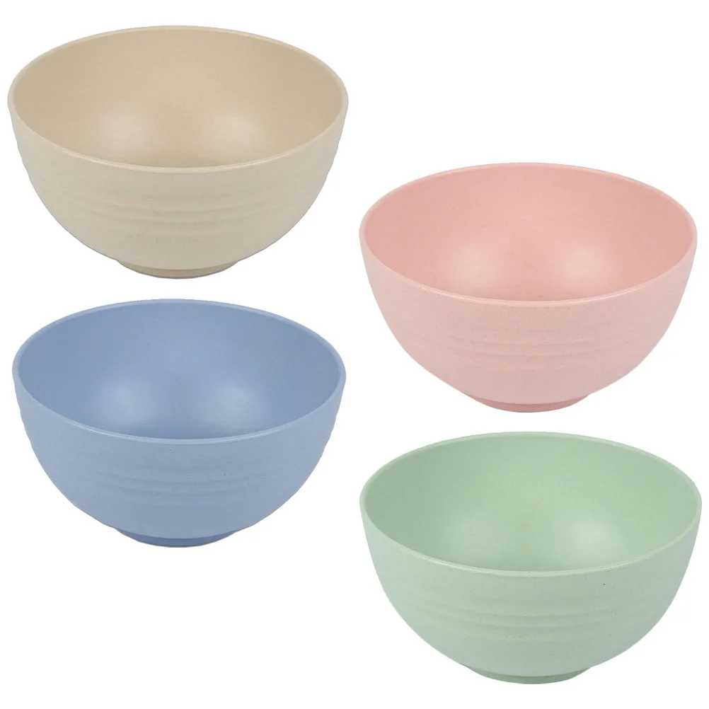 

4 Pcs Set Bowl Pasta Bowls Big Plastic Fiber Lightweight Microwave Safe
