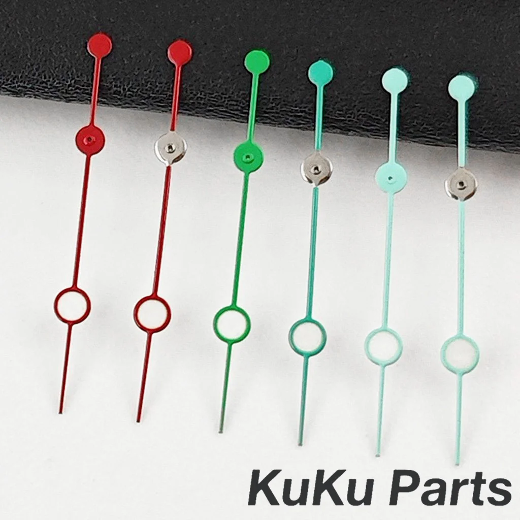 Buceo NH35 12,5 MM agua fantasma segunda mano rojo verde azul manecillas de reloj para NH34 NH35 NH36 NH38 NH70 relojes de movimiento punteros