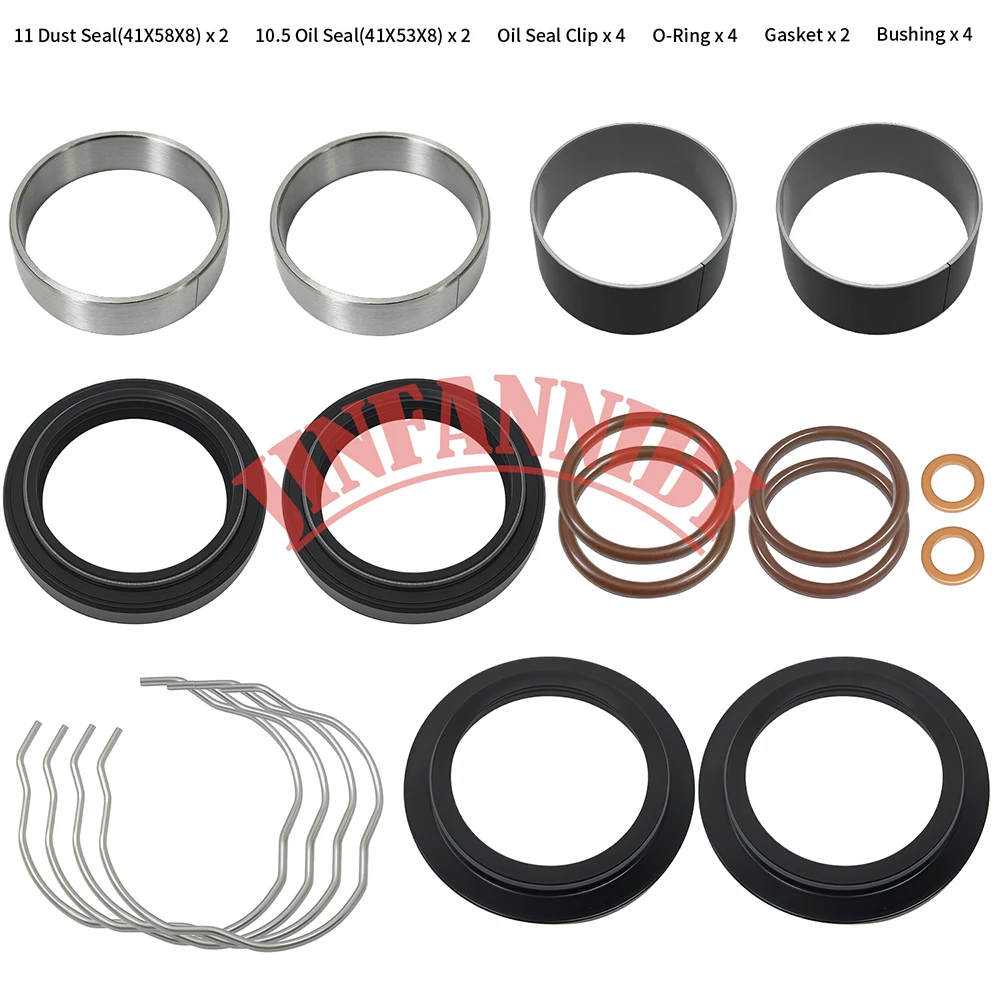 Front Fork Bushing Oil & Dust Seals Kit For Yamaha V-Star 650 XVS650 1998-2012 2013 2014 2015 2016