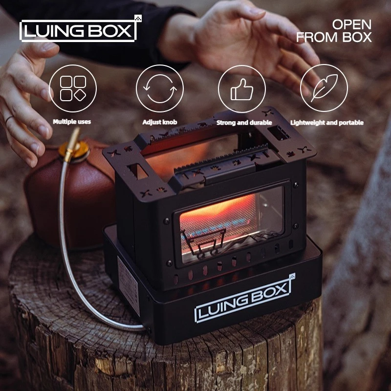 

LUINGBOX View Stove Outdoor Camping Stainless Steel Portable Folding Stove Heating Wood Stove Household