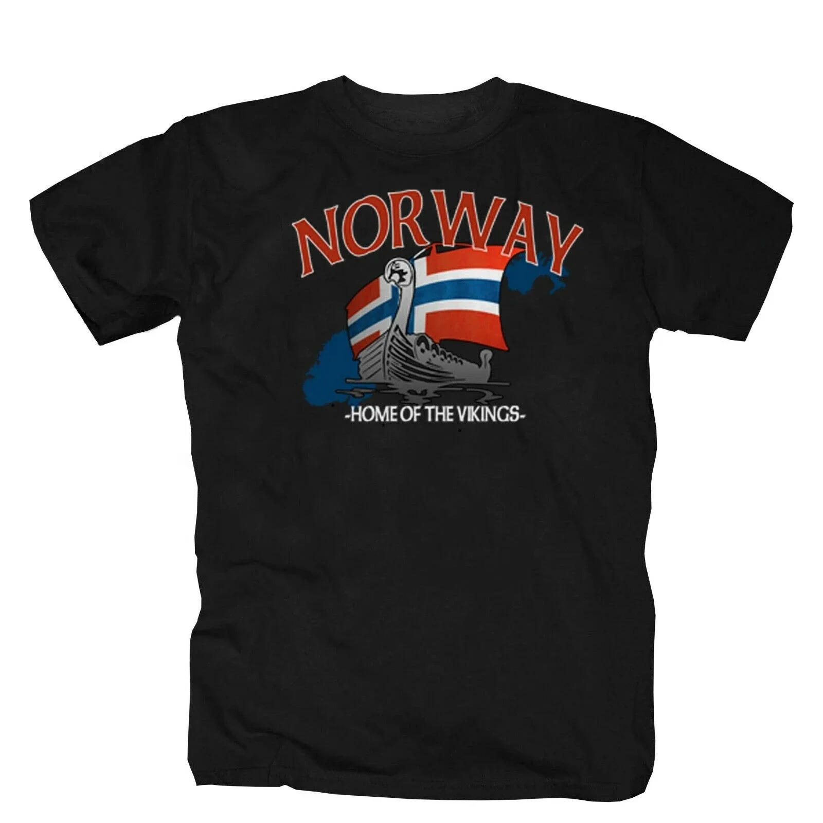 Norway Norwegen Nordmann Wikinger Retro Flag T-Shirt Men's 100% Cotton Casual T-shirts Loose Top Size S-3XL