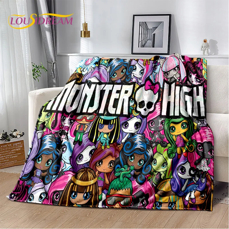 Cartoon Monster High Draculaura Vampire Soft Blankets,Keep Warm Throw Blanket Comfortable for Picnic Beds Sofa Home Bedroom Kids