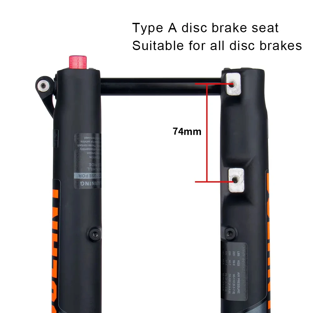 Bolany Mountain Bike Fork 160/175mm Stroke Alloy Conical Tube Fork 27.5/29 Damping Barrel Axle Shock Absorber Thru Axle 115*110