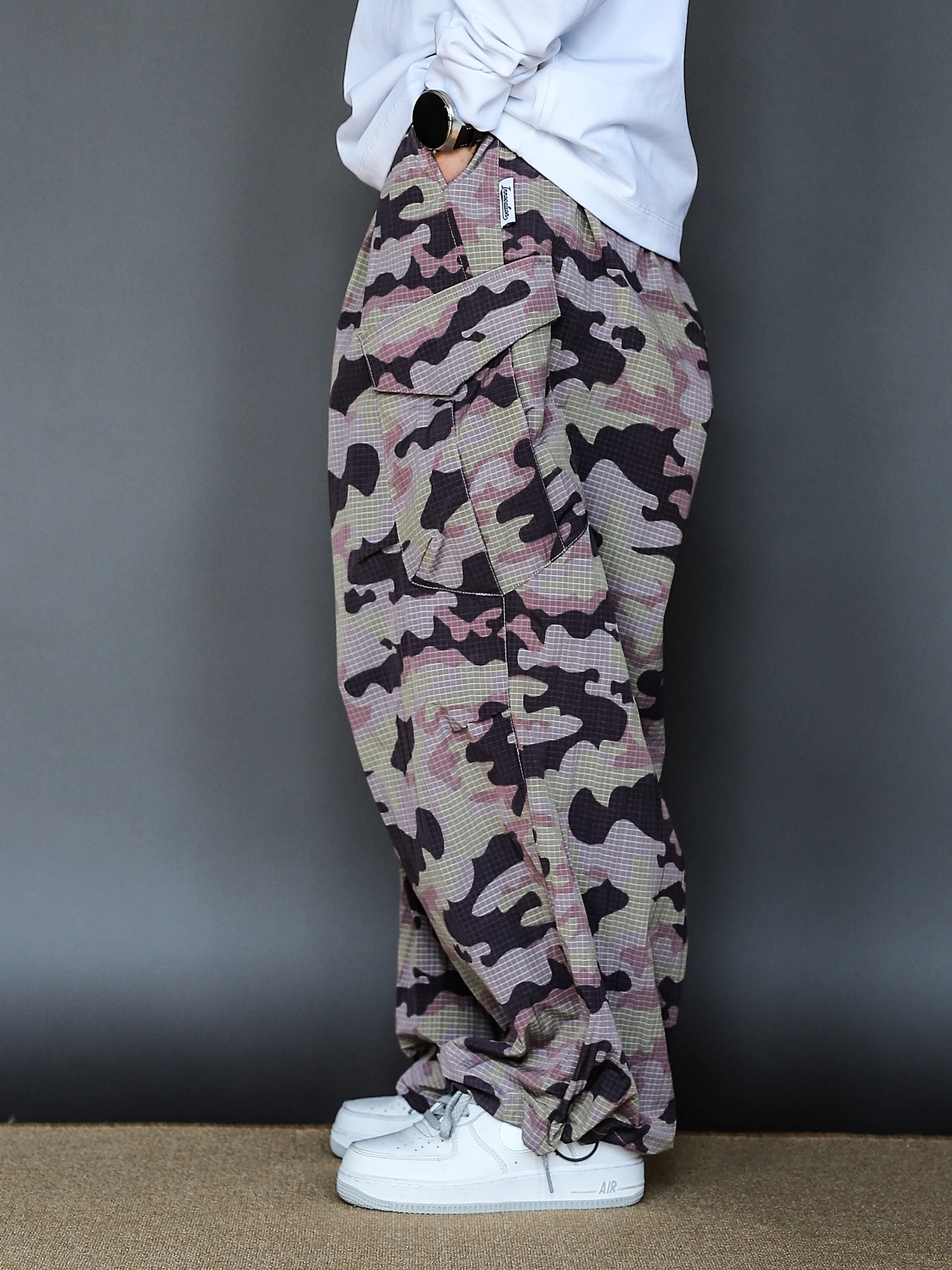 

Camouflage Pants Men's Spring Autumn New Trendy Brand Loose Casual Paratrooper Outdoor Tee-Proof Pink Straight Leg Workwear