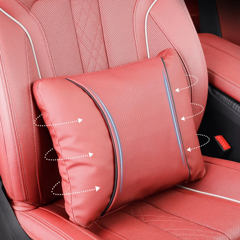 

Luxury NAPPA Car Pillows For Mercedes Benz Maybach S-Class headrest Auto Travel Neck Rest Pillows Support Leather Seat Cushion