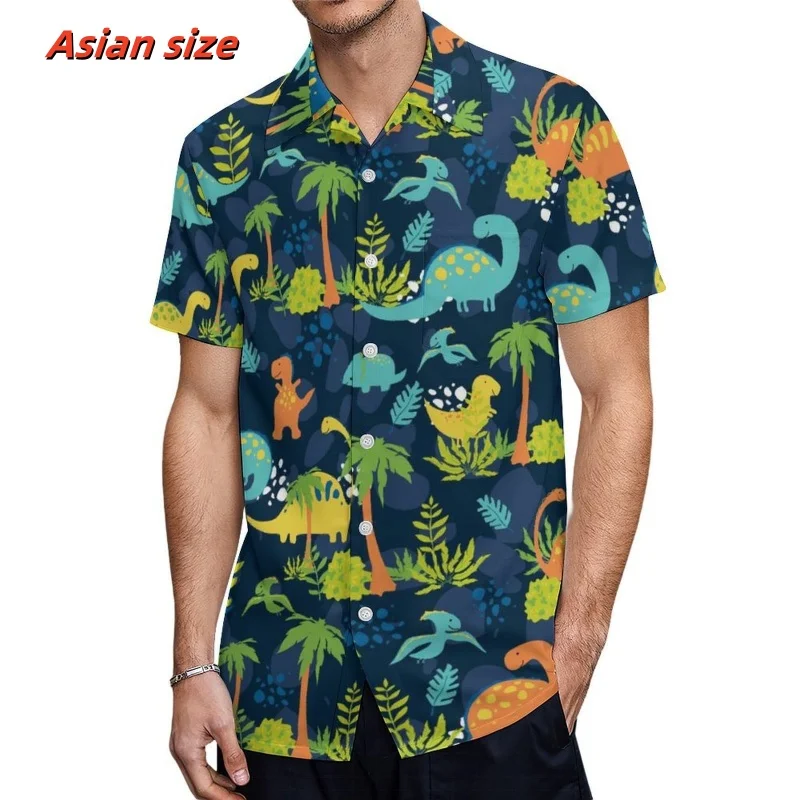 Skeleton Horse Toucan Graphic Beach Shirt For Men Whale Pigeon Tree 3D Printed Hawaiian Shirts Summer Loose Short Sleeve Blouses