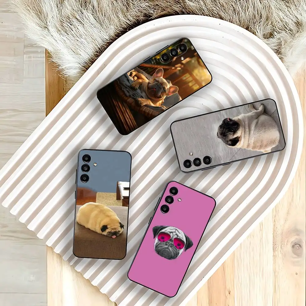Pug Dog For Samsung Galaxy A73,52,32,71,41,53,31,72,22,5G,J7,Note,8,9 Soft Black Dust-proof Cover