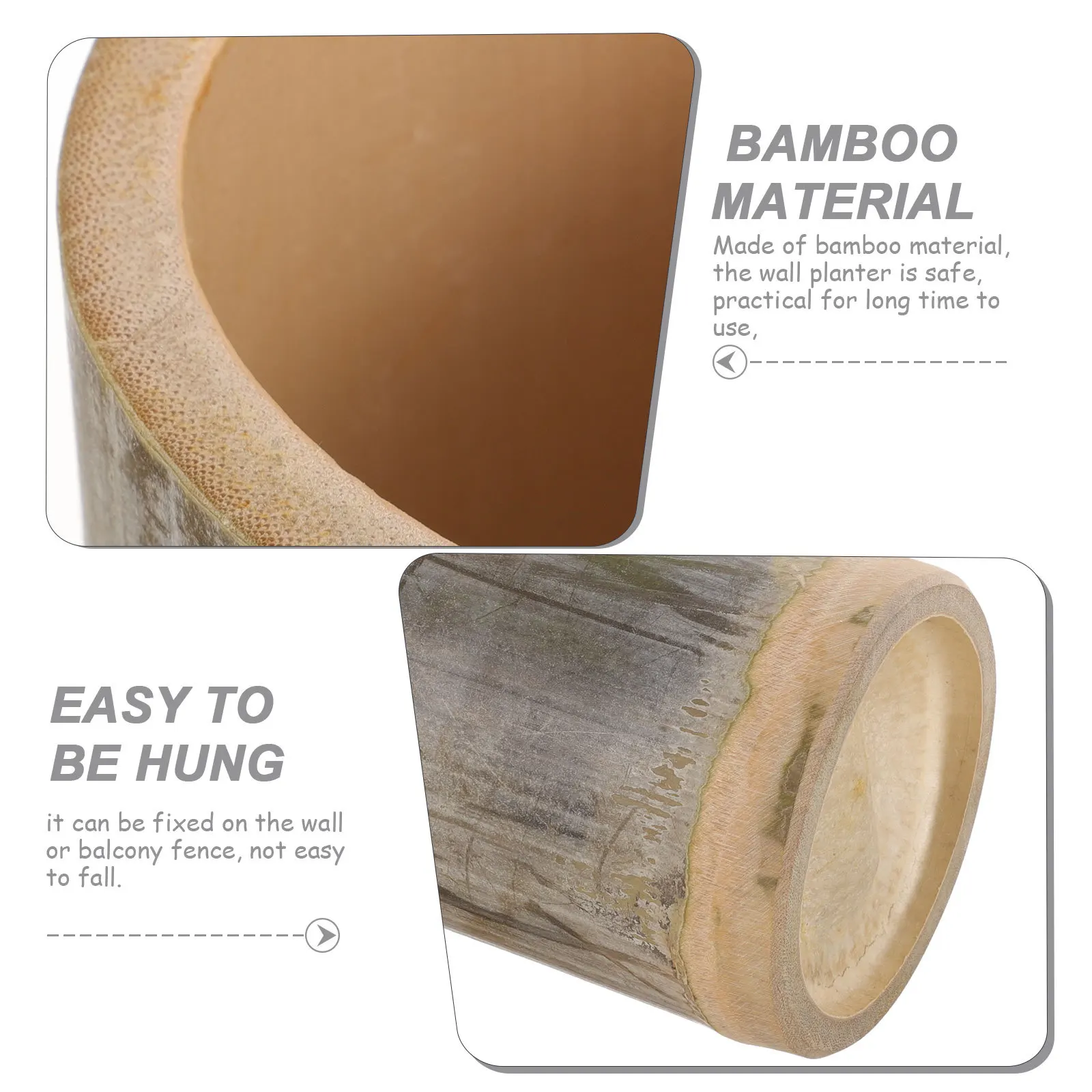 

1pcs Hanging Wall Planter Bamboo Wall Mounted Planters For Indoor Outdoor Garden Succulent Flowerpot Balcony Yard Decor