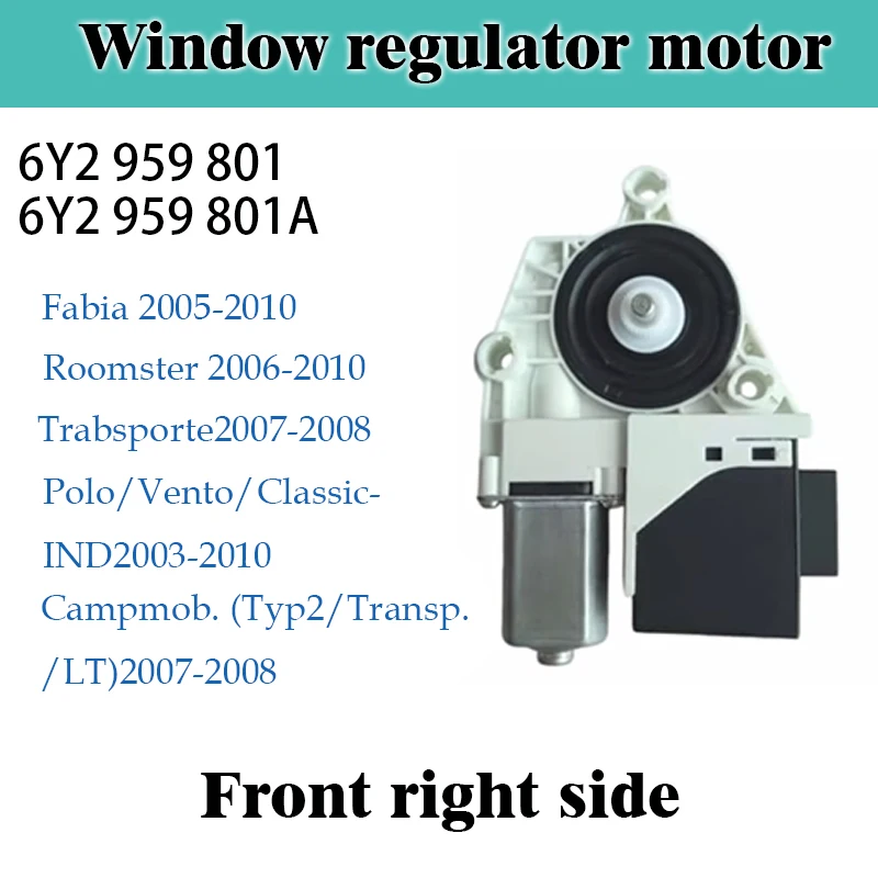 100% Nieuwe Raamheffermotor voor Skoda Fabia Roomster VW T5 T6 Polo 9N OEM 6Y2959802 6Y0959811 6Y2959801 6Y0959812 5J0959812