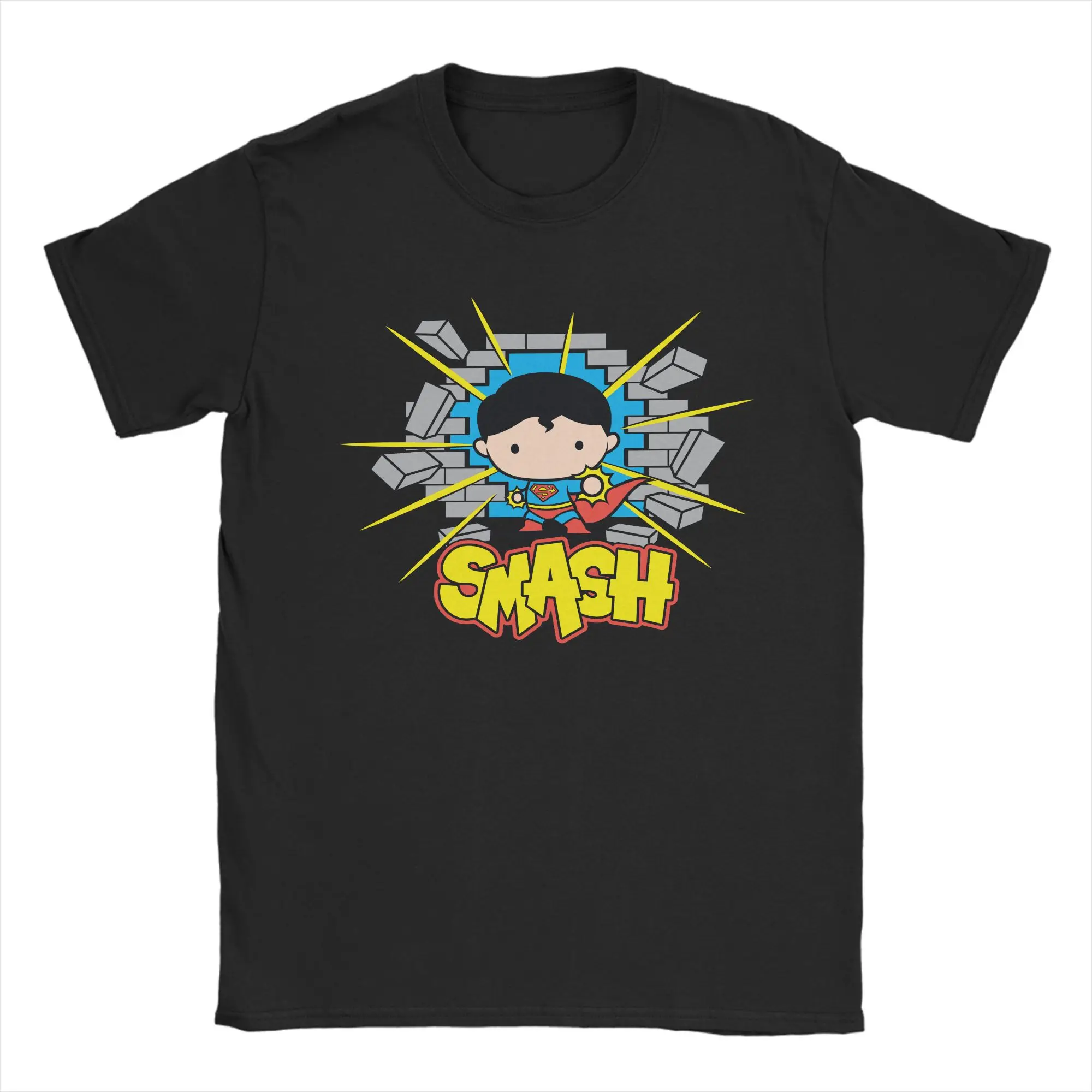 

Chibi Supermans Smashing T Shirts Men Women's Pure Cotton Unique T-Shirt Crewneck Tee Shirt Short Sleeve Tops Printing
