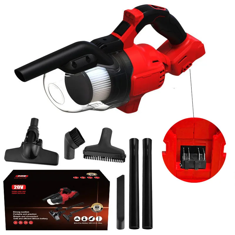 مكنسة كهربائية صناعية ببطارية ليثيوم لاسلكية، إزالة الغبار عالية الكفاءة، محمولة منزلية عالية الطاقة قابلة لإعادة الشحن