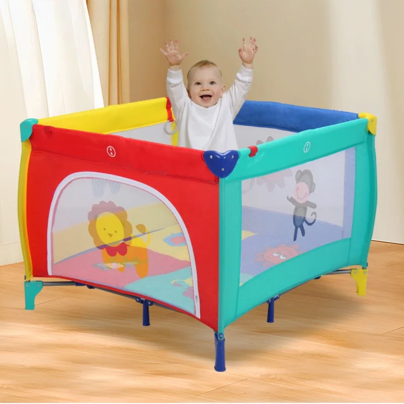 

Foldable Baby Playpen Indoor Outdoor Baby Activity Fence Thicken Steel Pipes Kid Folding Playground Baby Games Park Activities