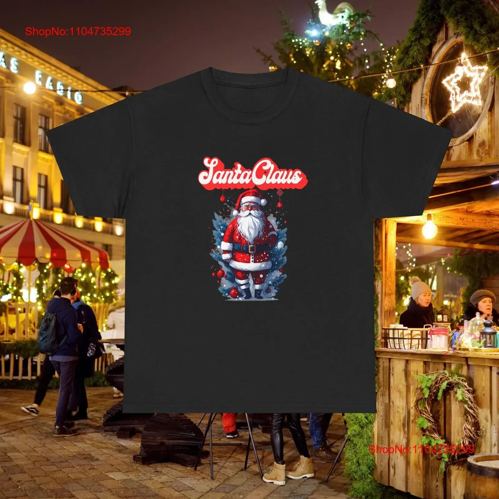 

Santa Retro Heavy Cotton T Shirt vintage Washed Top For Everyday Wear Unisex Casual homme graphic Versatile Comfortable